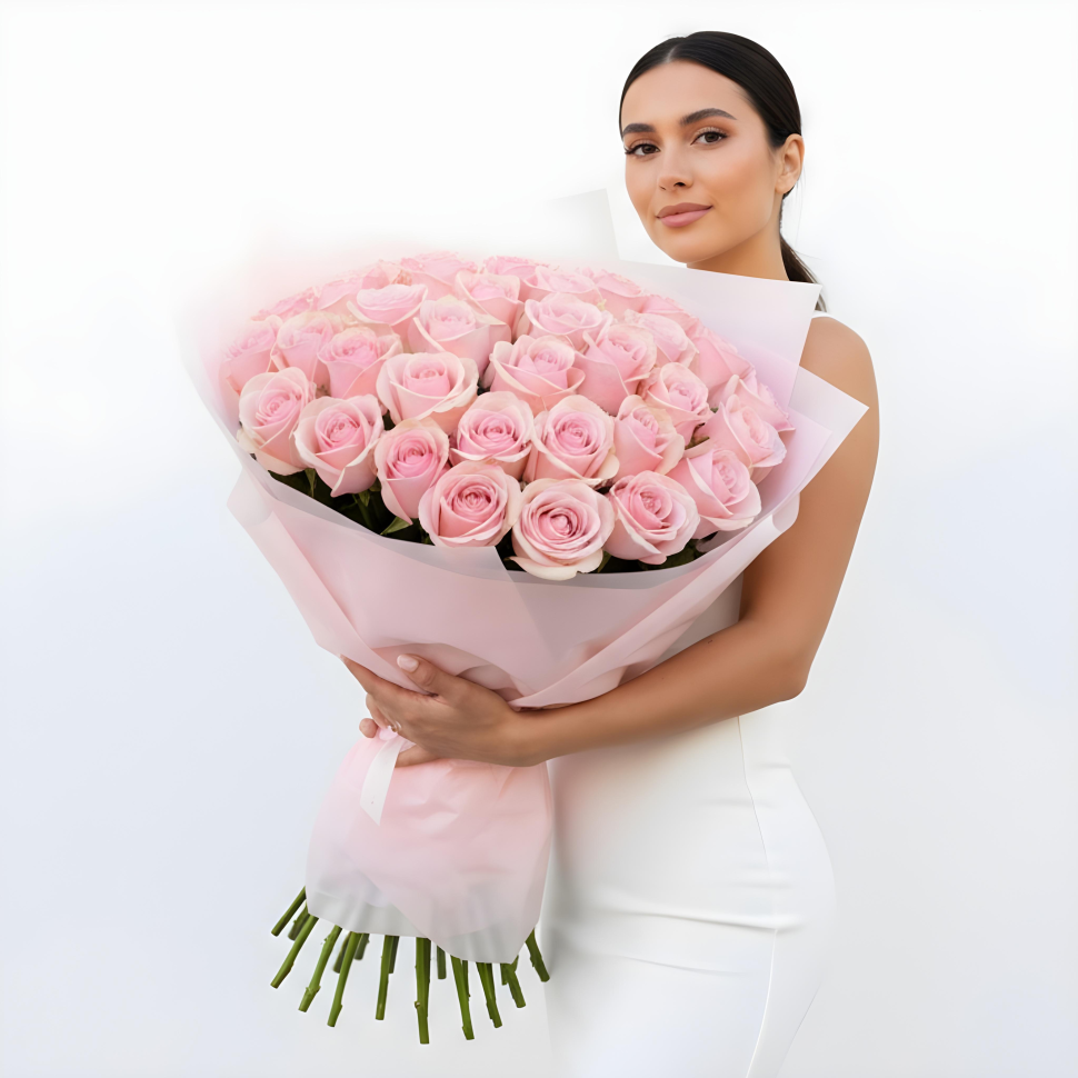 Light Pink Roses Bouquet (12–48 Stems)