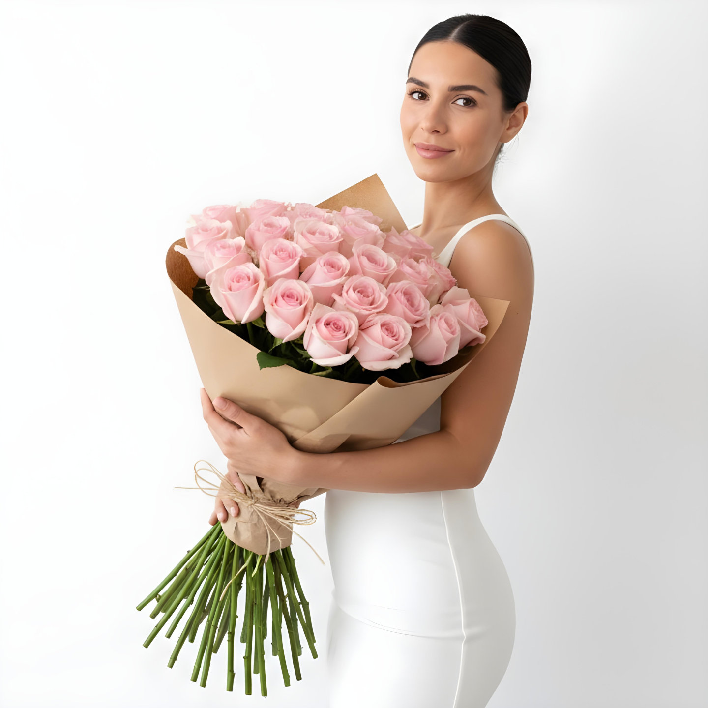 Light Pink Roses Bouquet (12–48 Stems)