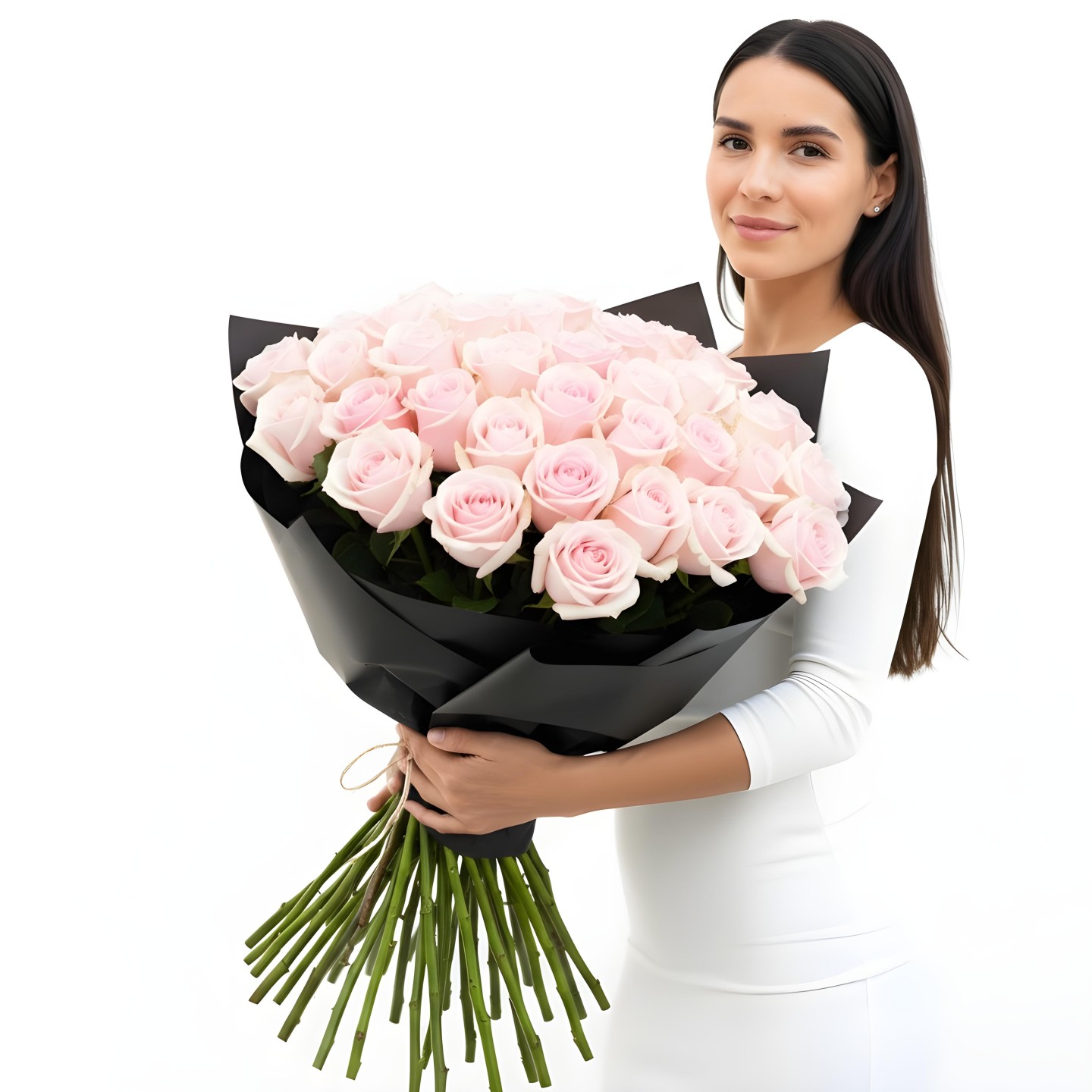 Light Pink Roses Bouquet (12–48 Stems)