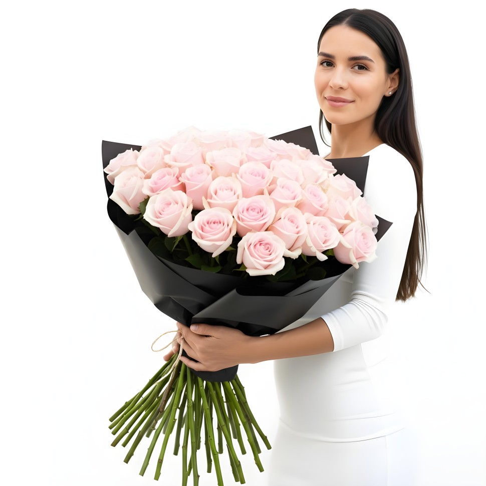 Light Pink Roses Bouquet (12–48 Stems)