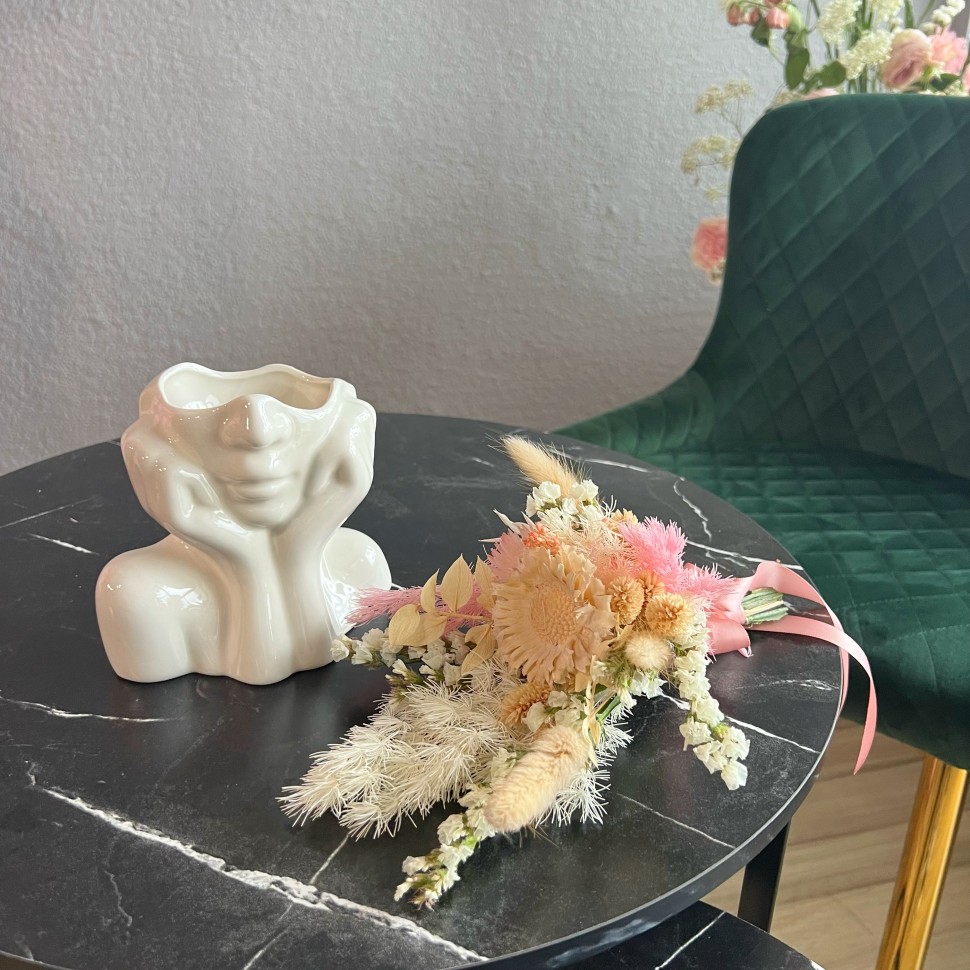 "The Body" Woman Dried Flowers Vase Arrangement