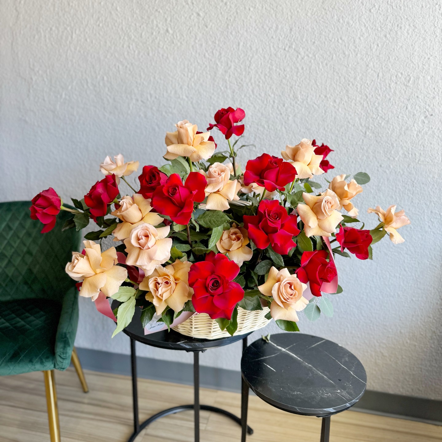 Fresh Roses Cloud Basket