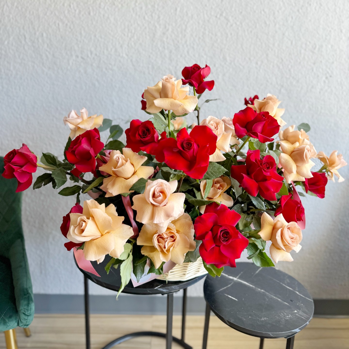 Fresh Roses Cloud Basket