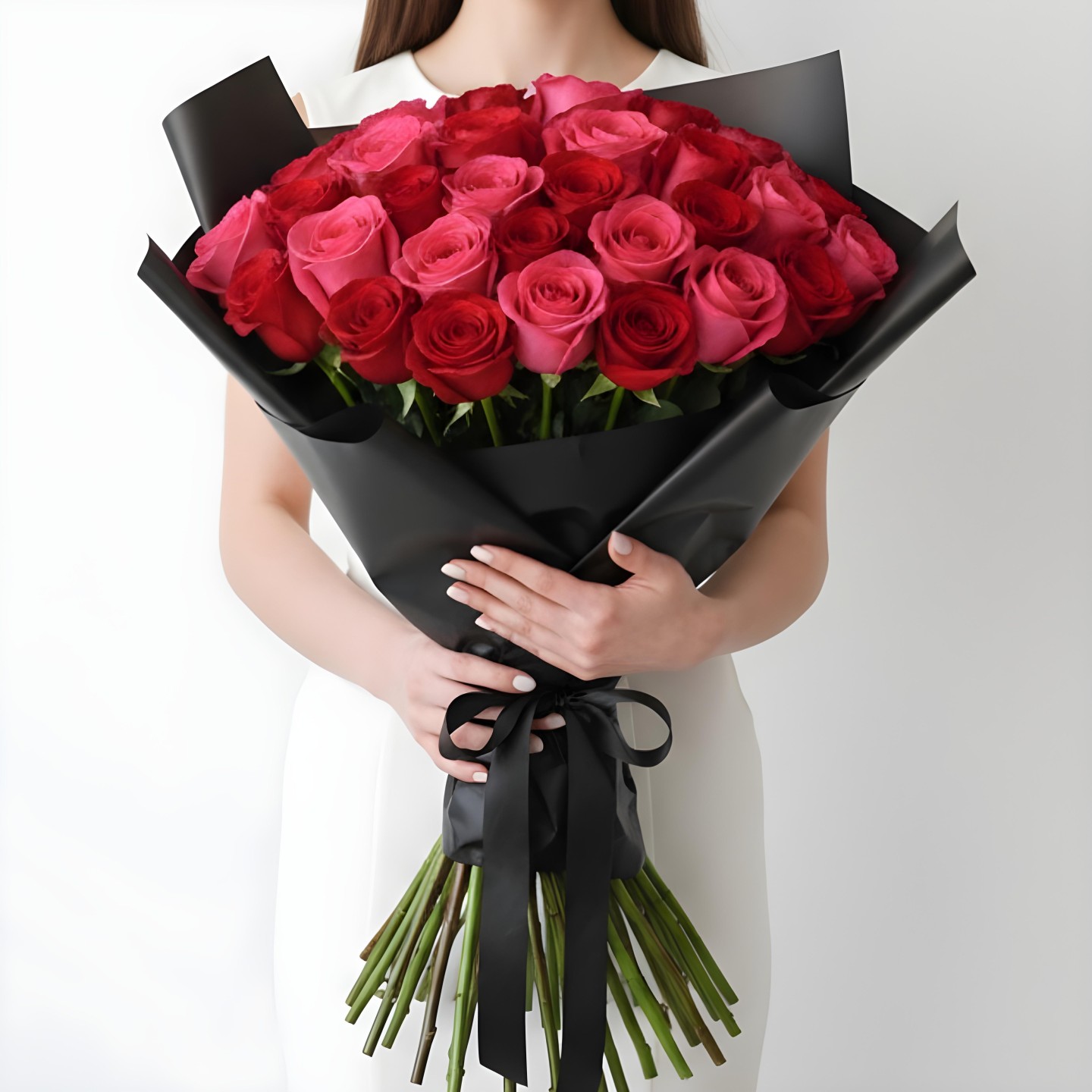 Red Freedom & Pink Floyd Roses Bouquet (12–48 Stems)