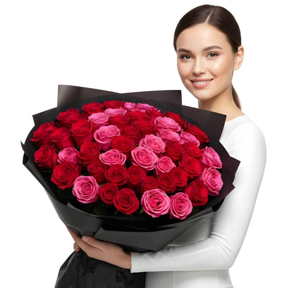 Red Freedom & Pink Floyd Roses Bouquet (12–48 Stems)