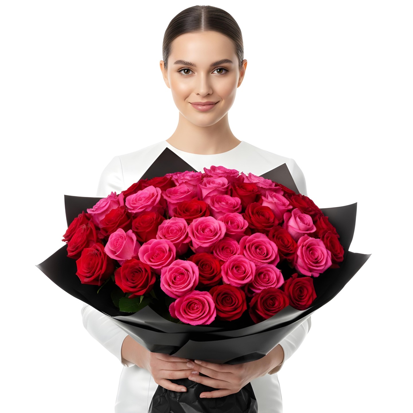 Red Freedom & Pink Floyd Roses Bouquet (12–48 Stems)