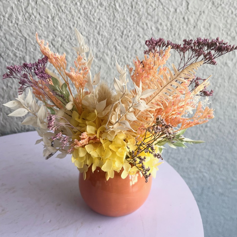 Ceramic Fox Vases with Preserved peony