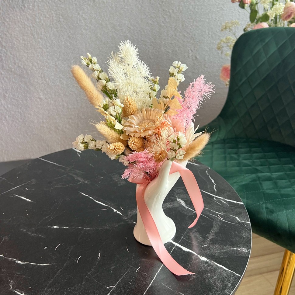 "The Body" Warm Hand Dried Flowers Vase Arrangement