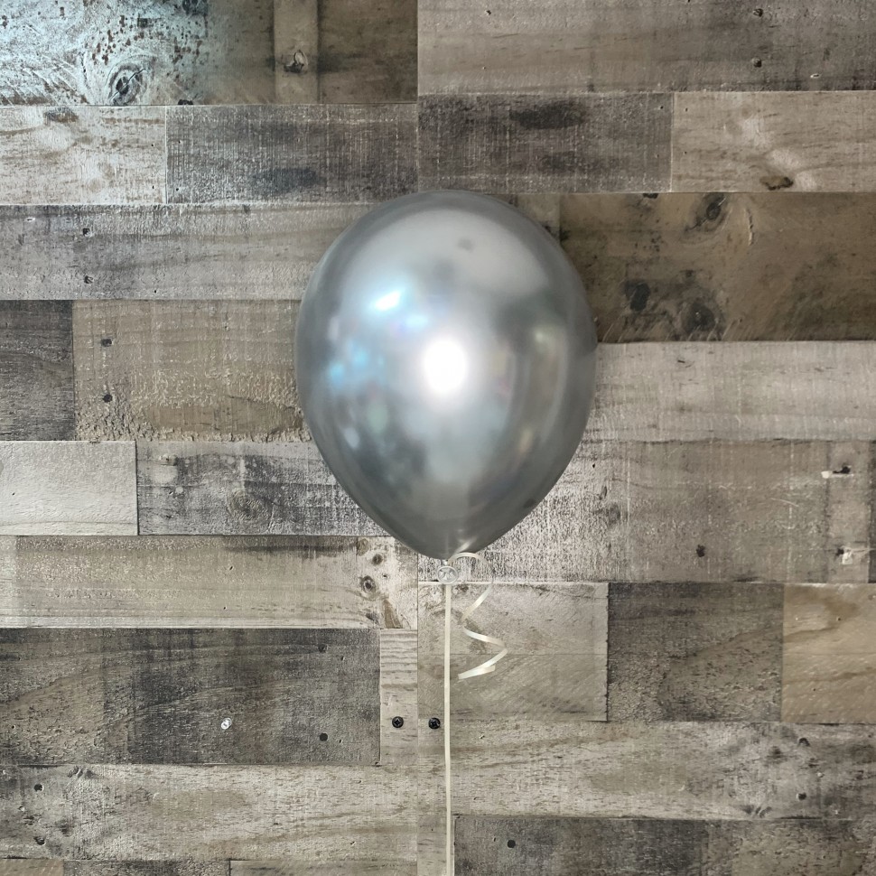 Metallic Silver Latex Balloon 11"