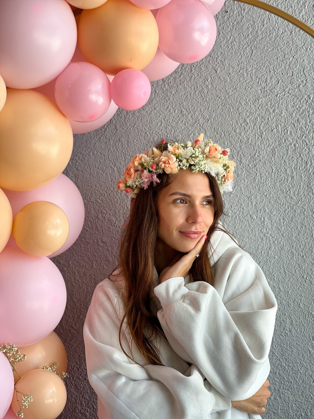 Peach Flower Crown Fresh Flowers
