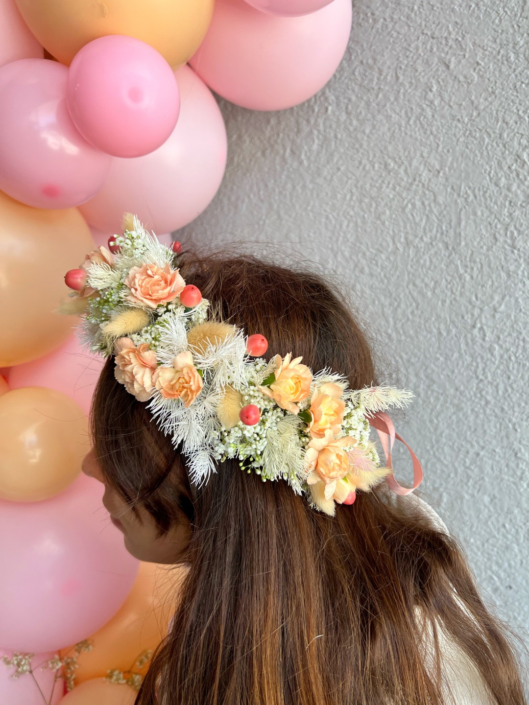 Peach Flower Crown Fresh Flowers