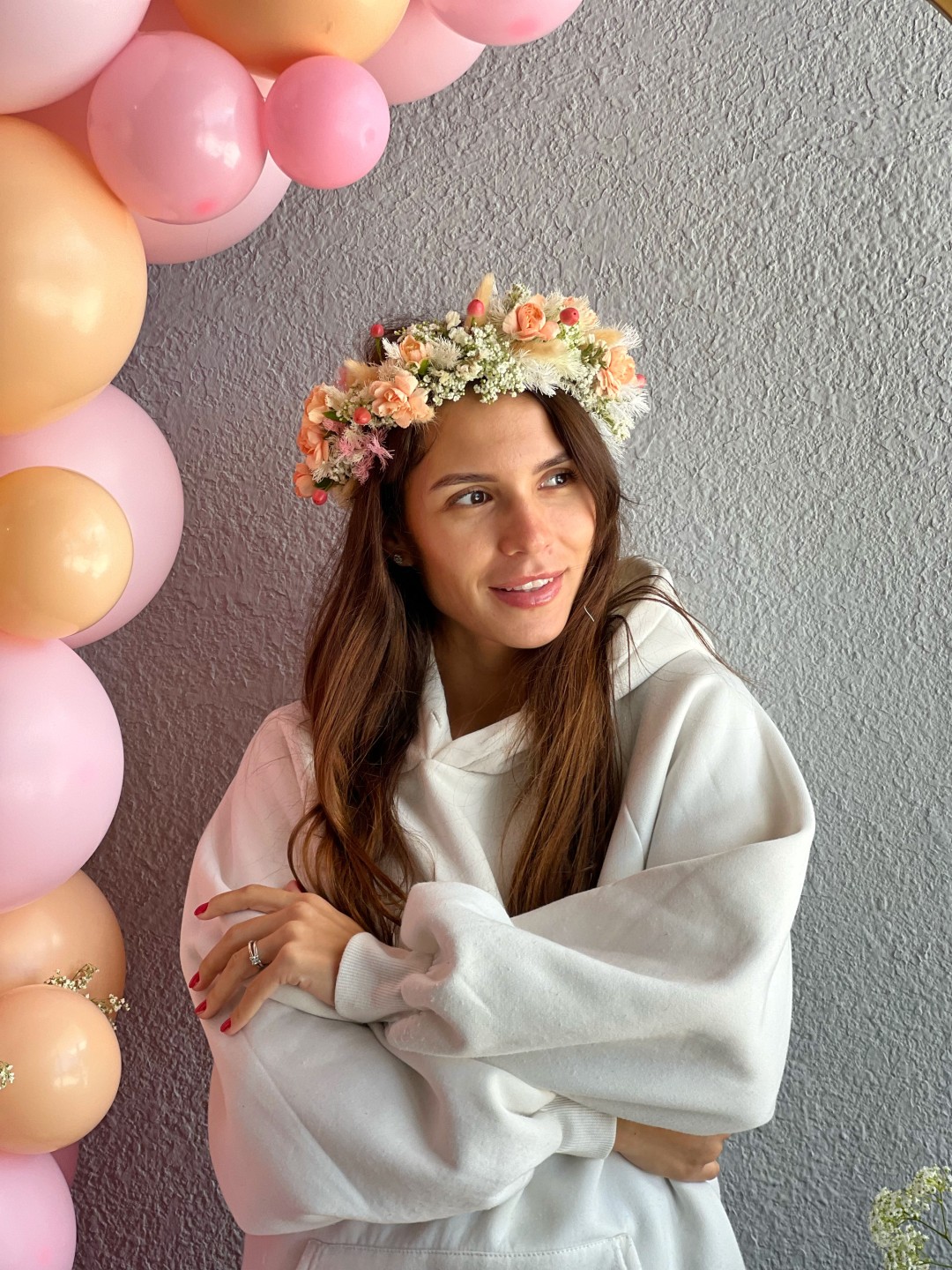 Peach Flower Crown Fresh Flowers