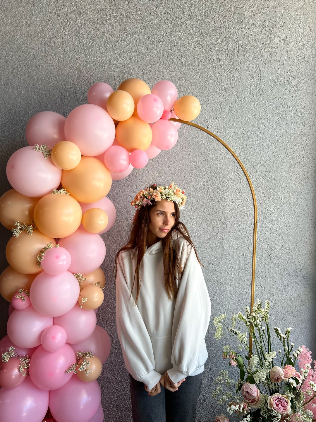 Peach Flower Crown Fresh Flowers