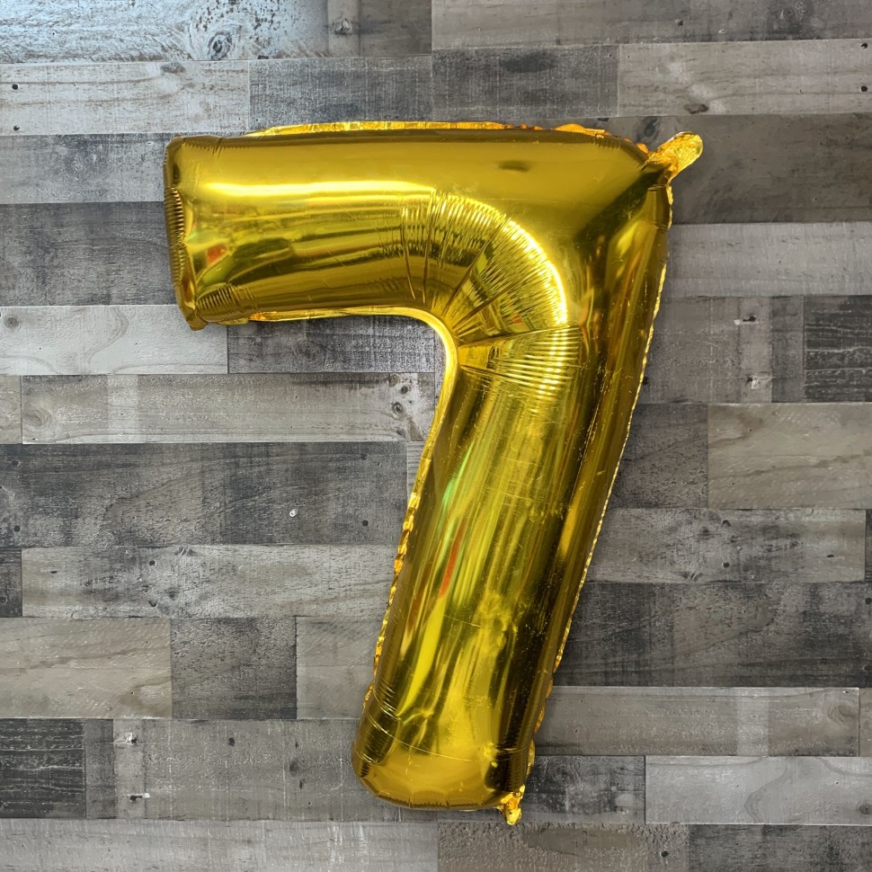 Gold 0-9 Number Foil Balloon 34"