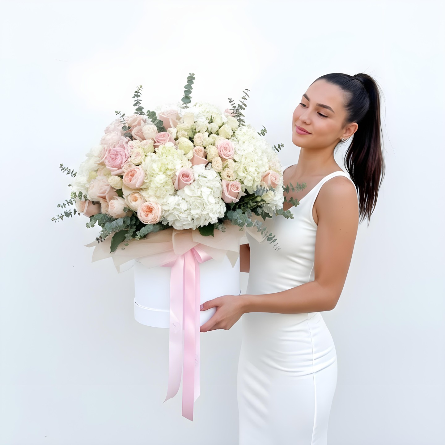 Pearl Fresh Flower Box (Roses, Spray Roses, Garden Roses, Hydrangeas)