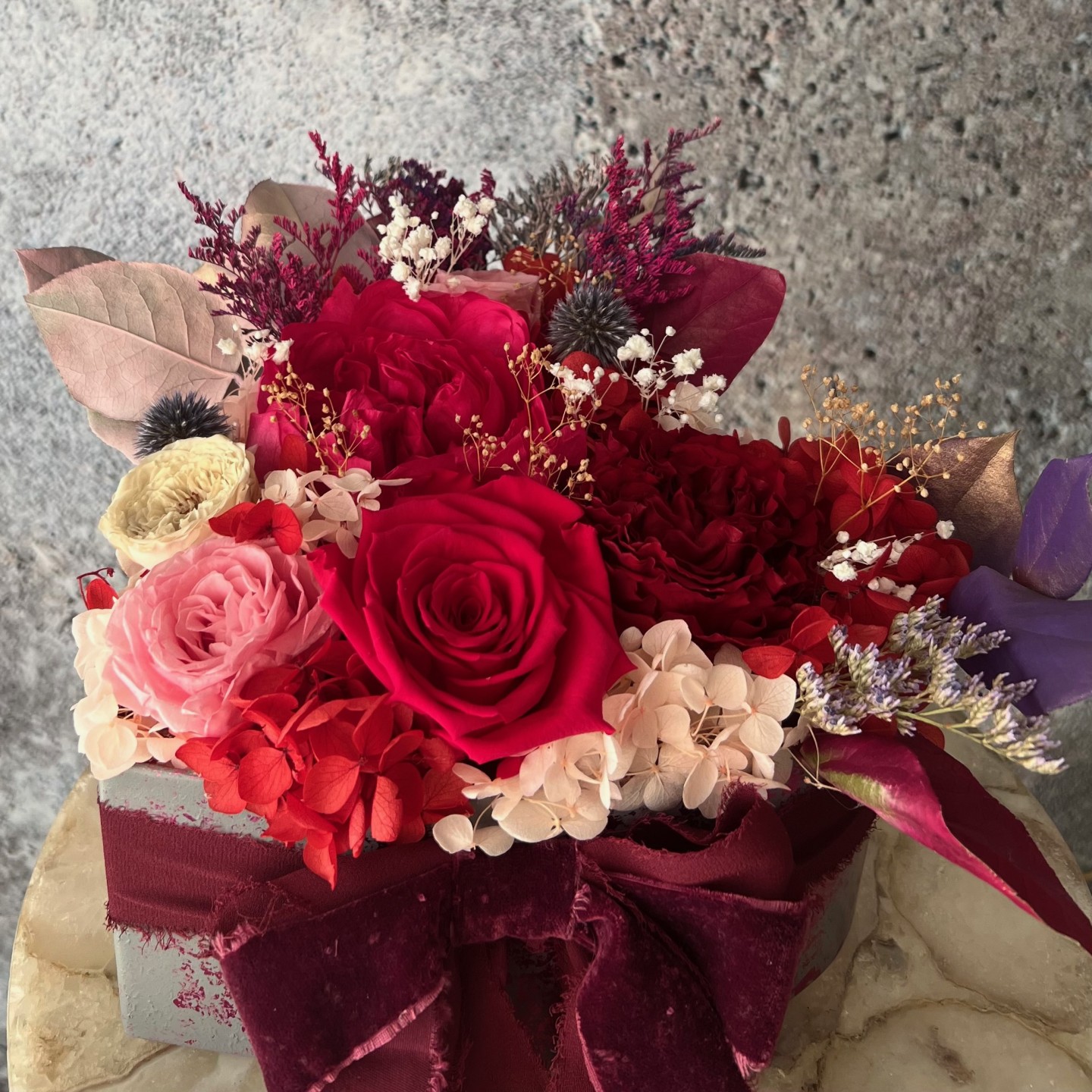 OLIVIA Collection Preserved Peony Heart Box