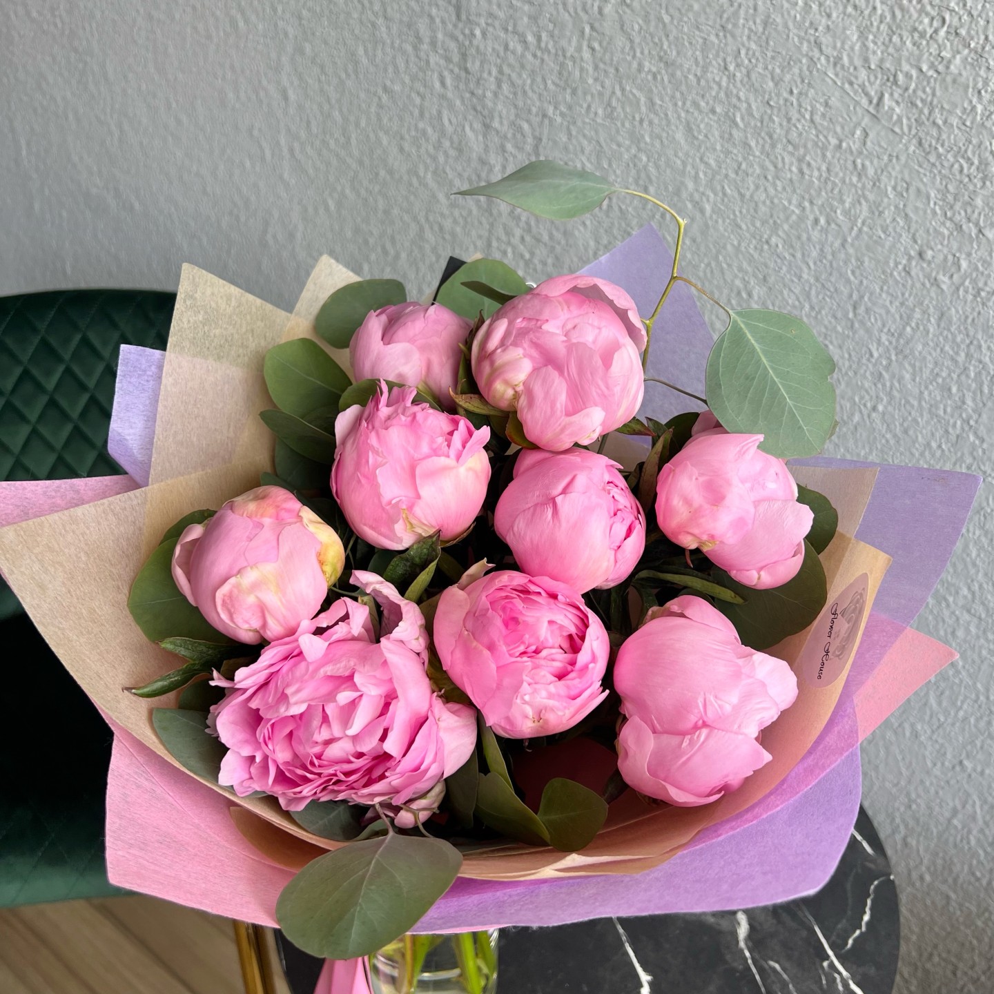 Elley Peony Hand-Tied Bouquet