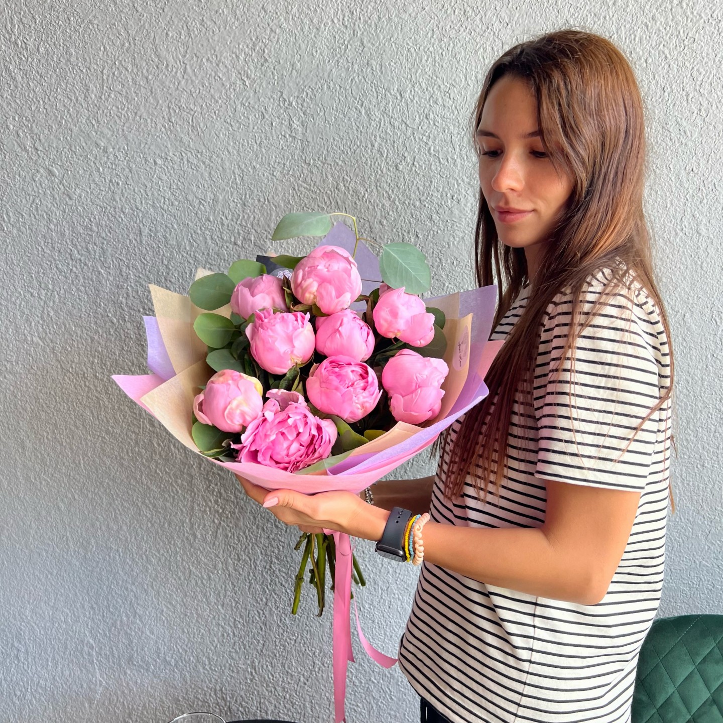 Elley Peony Hand-Tied Bouquet