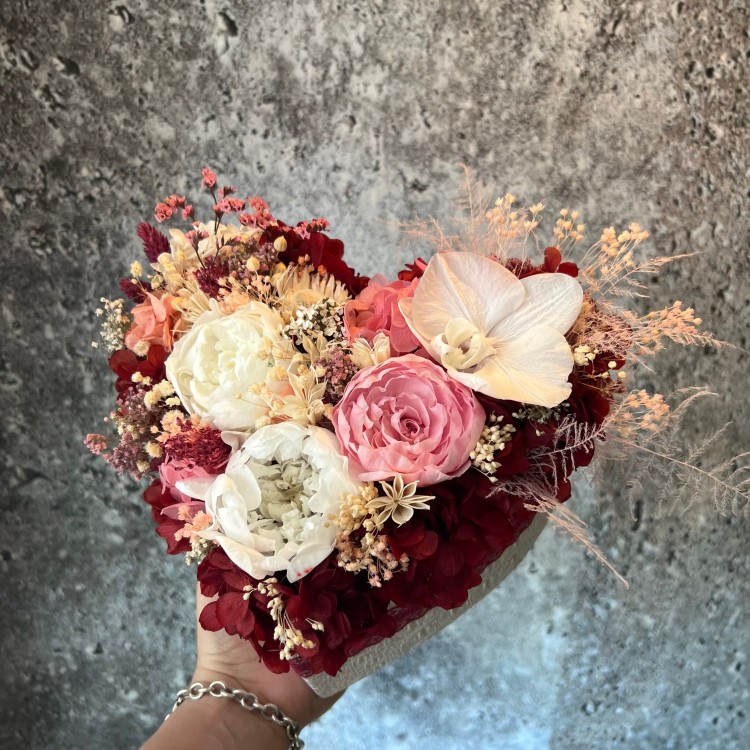 OLIVIA Collection Preserved Peonies and Orchid box