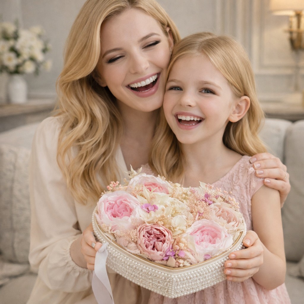 Preserved Peony Heart in Acrylic Box Preserved Peony Heart in Acrylic Box