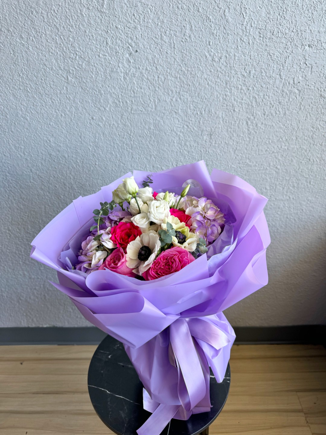Purple Estrella Fresh Flowers Hand Tied Bouquet