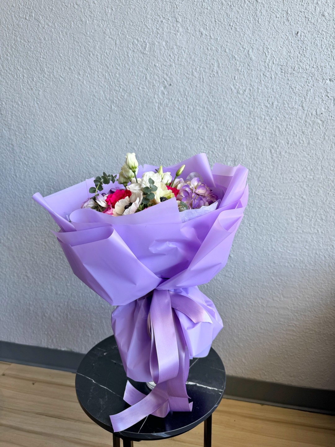 Purple Estrella Fresh Flowers Hand Tied Bouquet