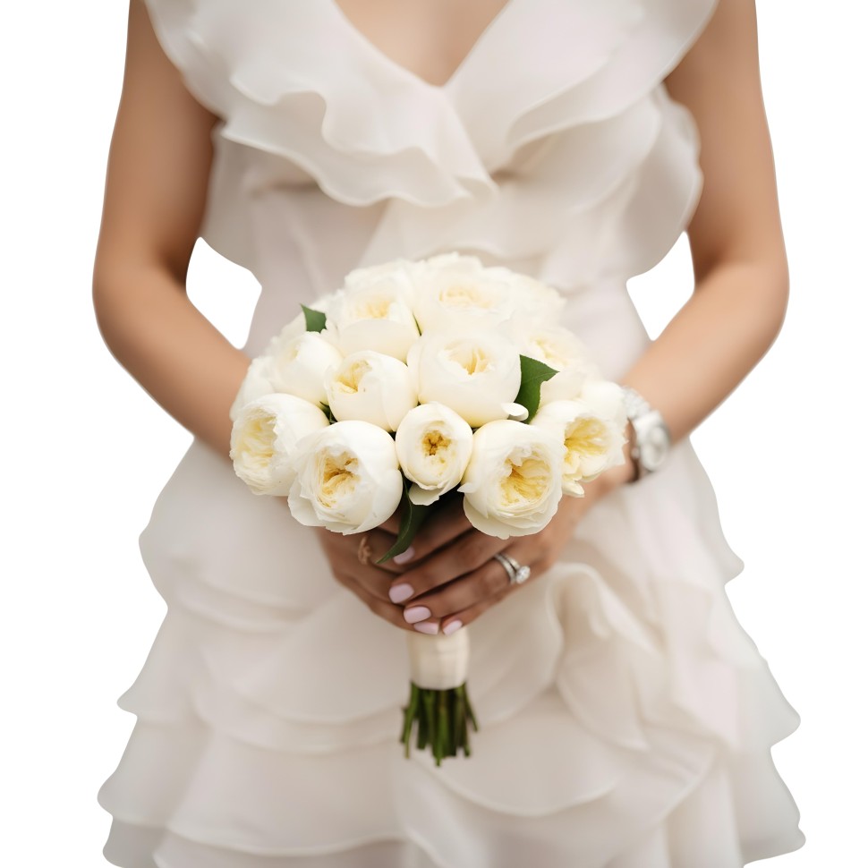 24 Garden Roses Wedding Bouquet