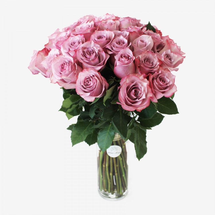 30 Deep Purple Roses Bouquet
