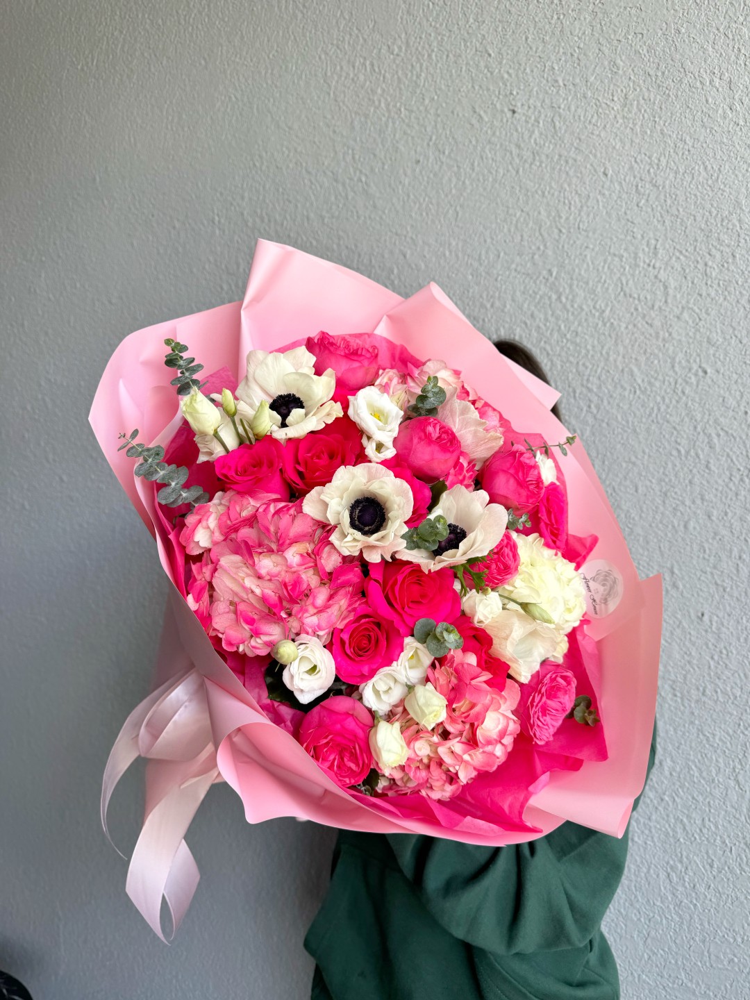 Hot Pink Estrella Fresh Flower Hand Tied Bouquet