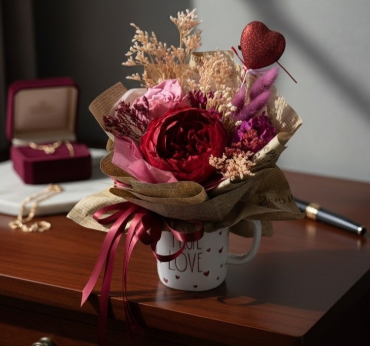 Preserved Peony Mug – Forever Flower Arrangement in “True Love” Cup Preserved Peony Mug – Forever Flower Arrangement in “True Love” Cup