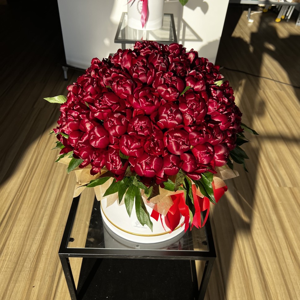 Burgundy Peonies Love Flower Box