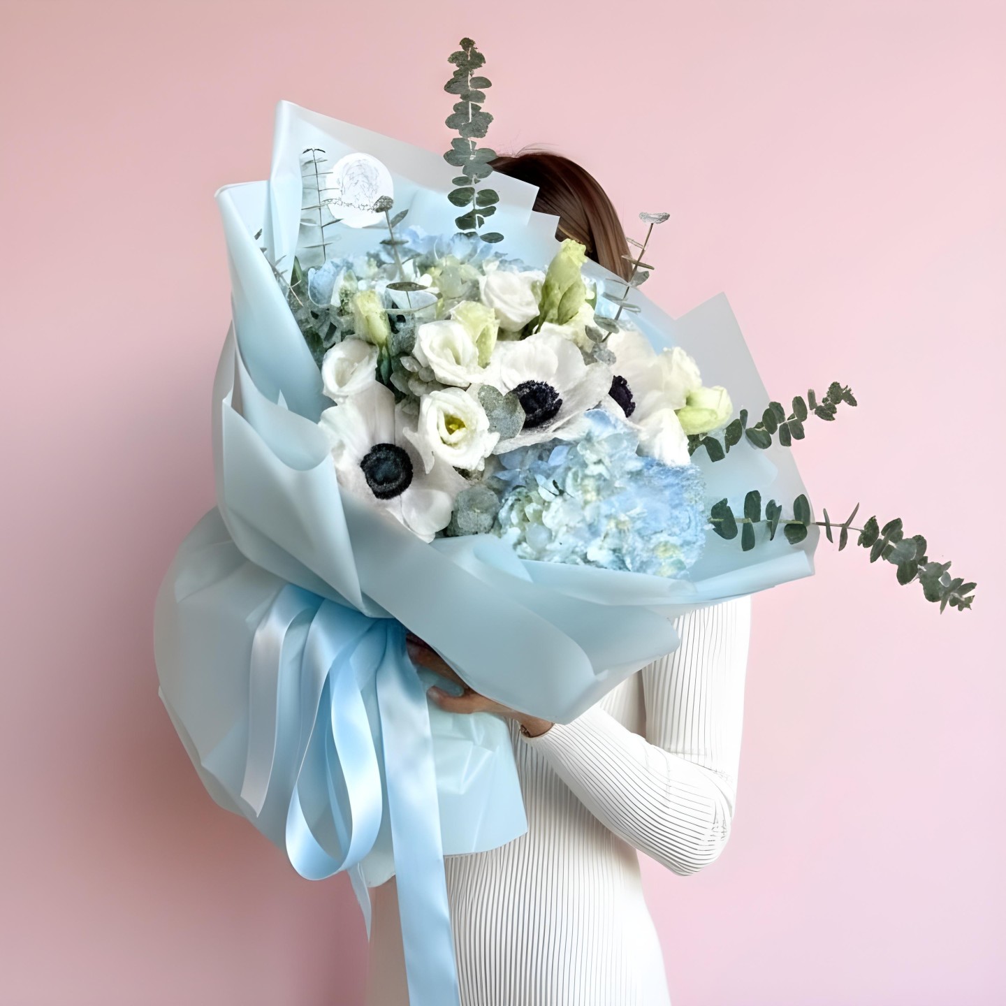 Blue Estrella Fresh Flowers Hand Tied Bouquet