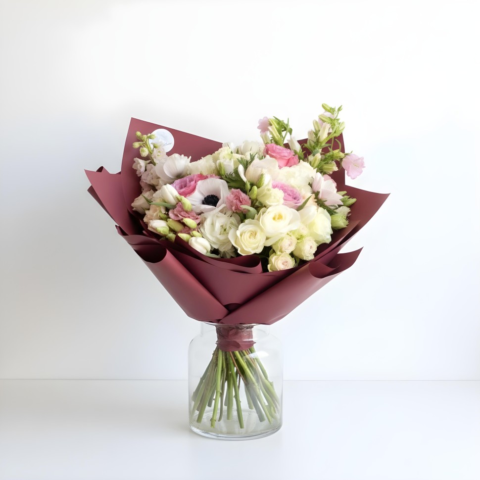 White Estrella Fresh Flowers Hand Tied Bouquet
