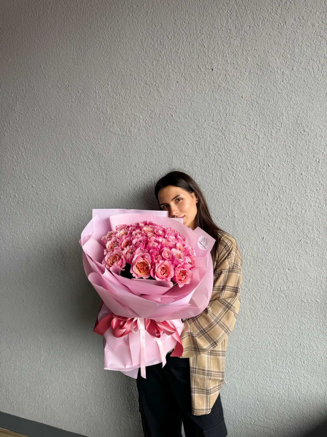 40 Garden Roses Hand Tied Flower Bouquet