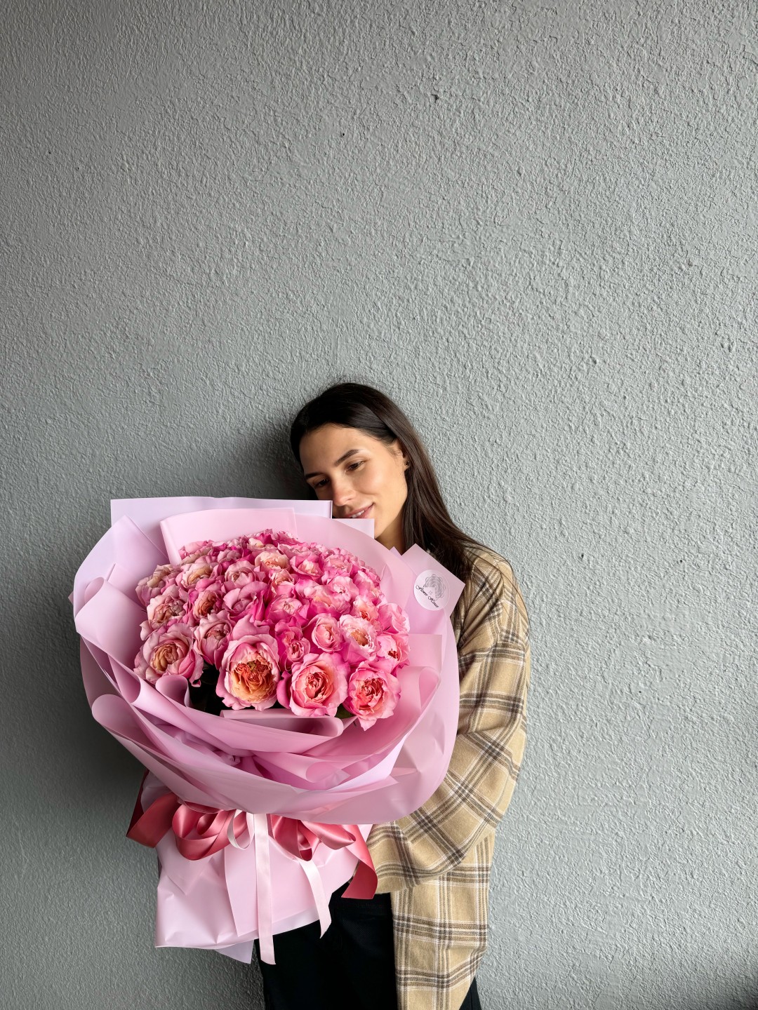 40 Garden Roses Hand Tied Flower Bouquet