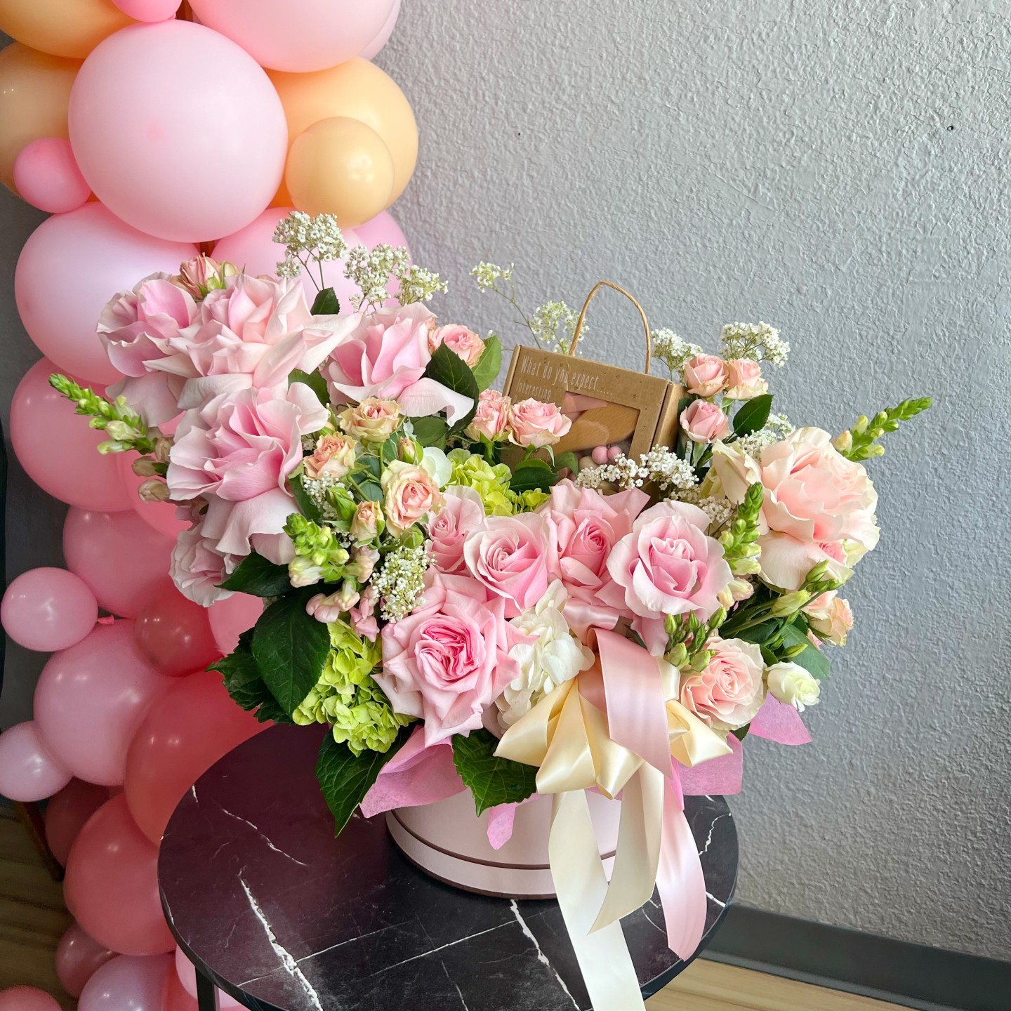 Welcome Baby Girl Flower Box With Gift