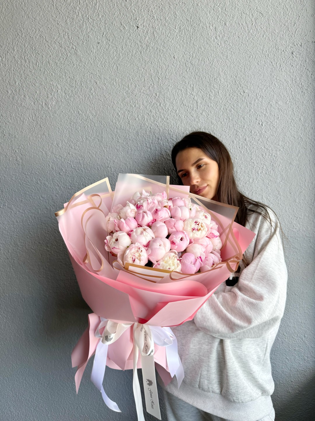 30 Peonies Fresh Hand Tied Flower Bouquet