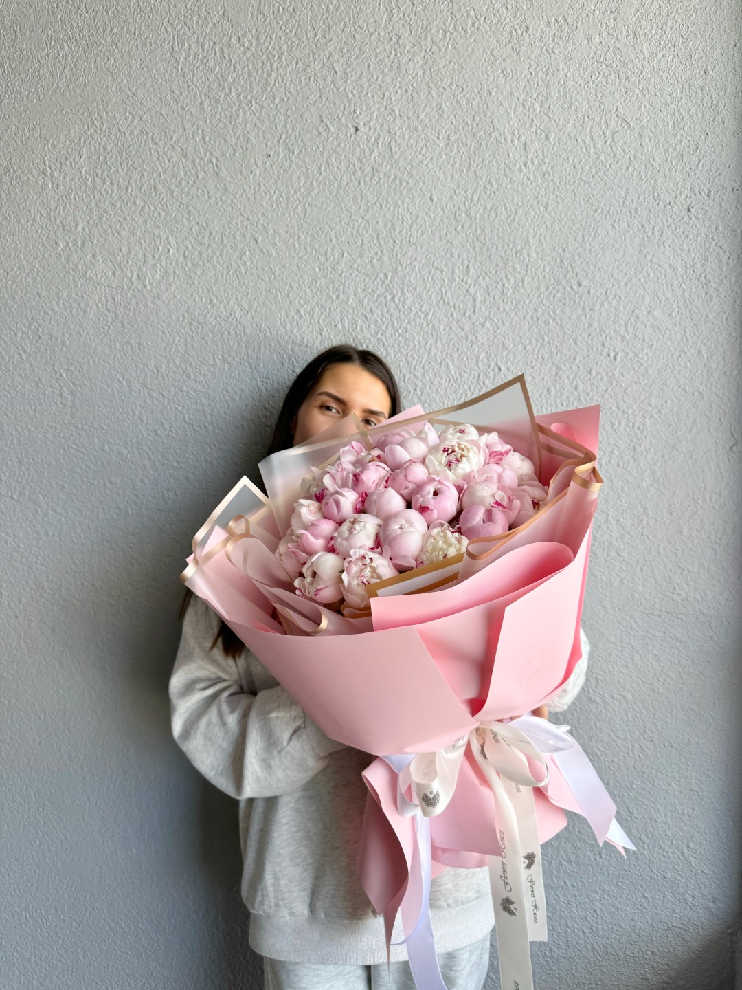 30 Peonies Fresh Hand Tied Flower Bouquet