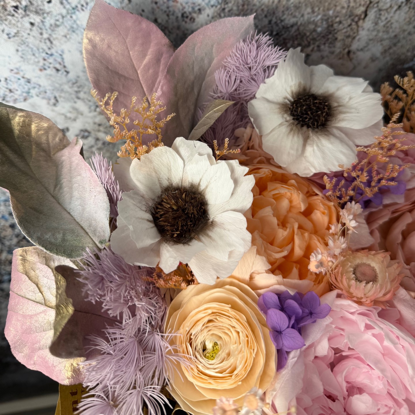 Luxury Preserved Flowers Bouquet - Peonies, Anemones, Ranunculus and Hydrangeas