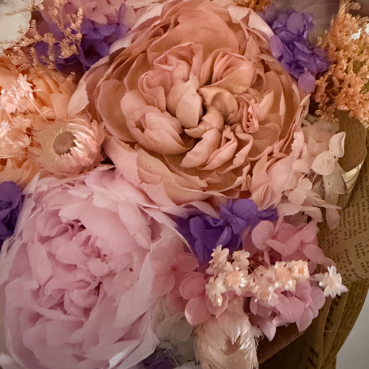 Luxury Preserved Flowers Bouquet - Peonies, Anemones, Ranunculus and Hydrangeas
