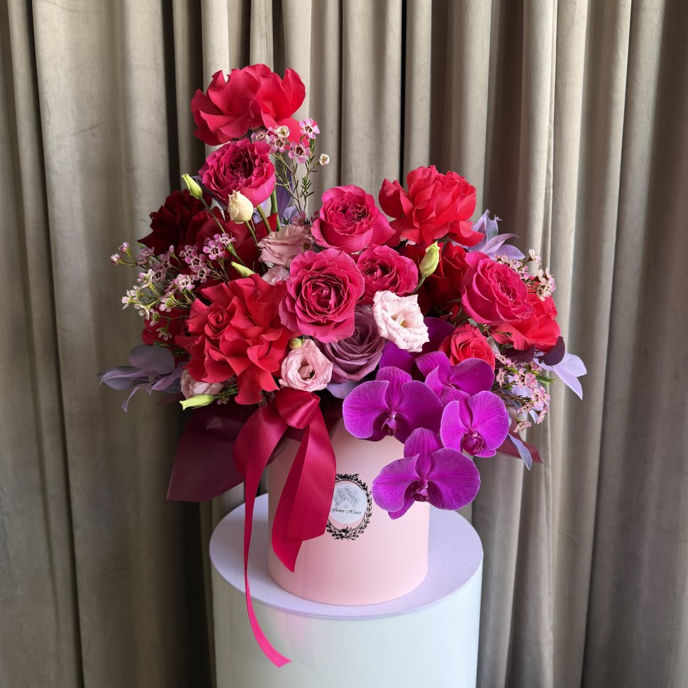 Passion Bloom Box – Roses, Orchids, Lisianthus & Hydrangeas