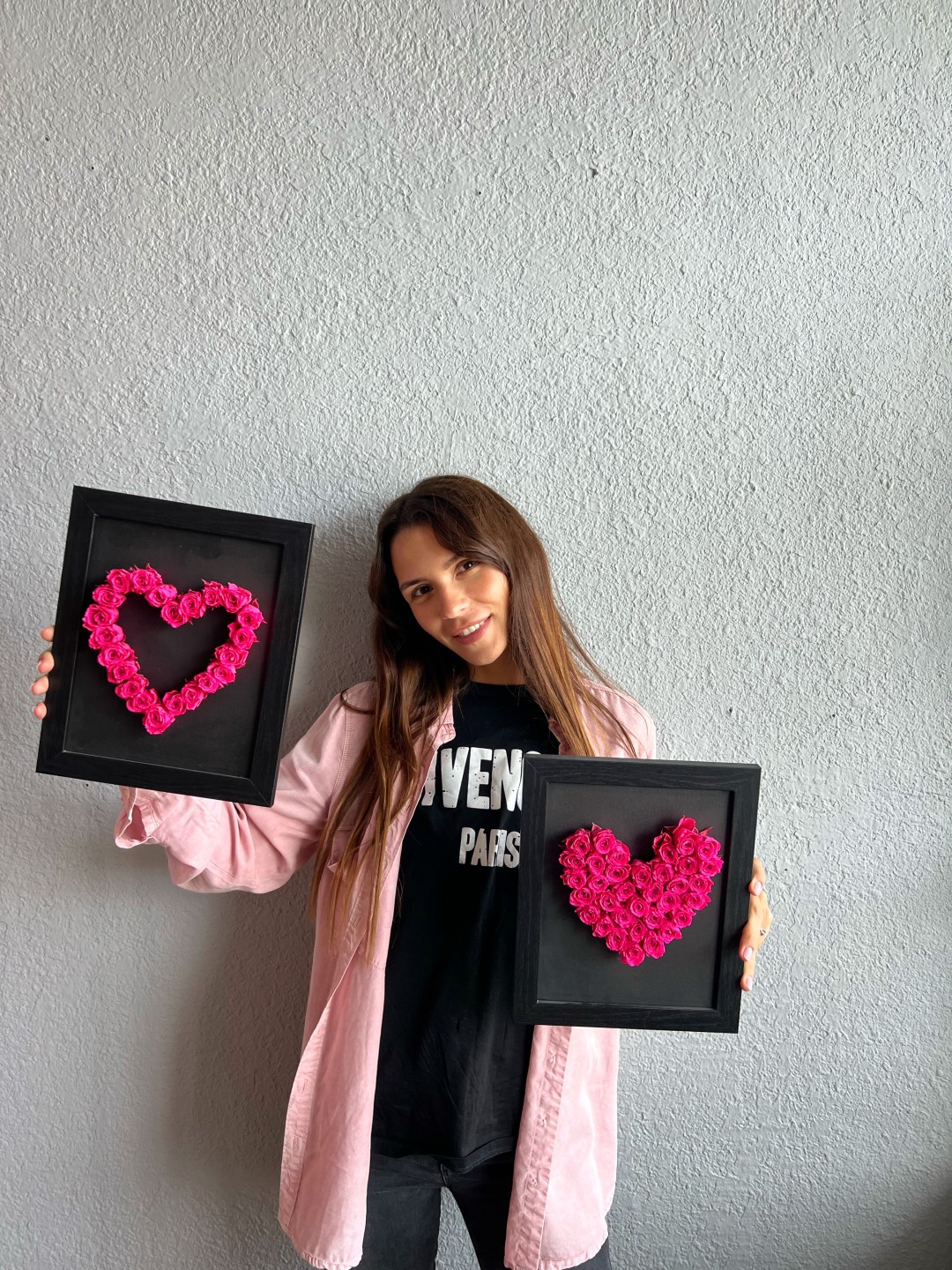 Preserved Spray Roses Wall Art Picture Full Heart