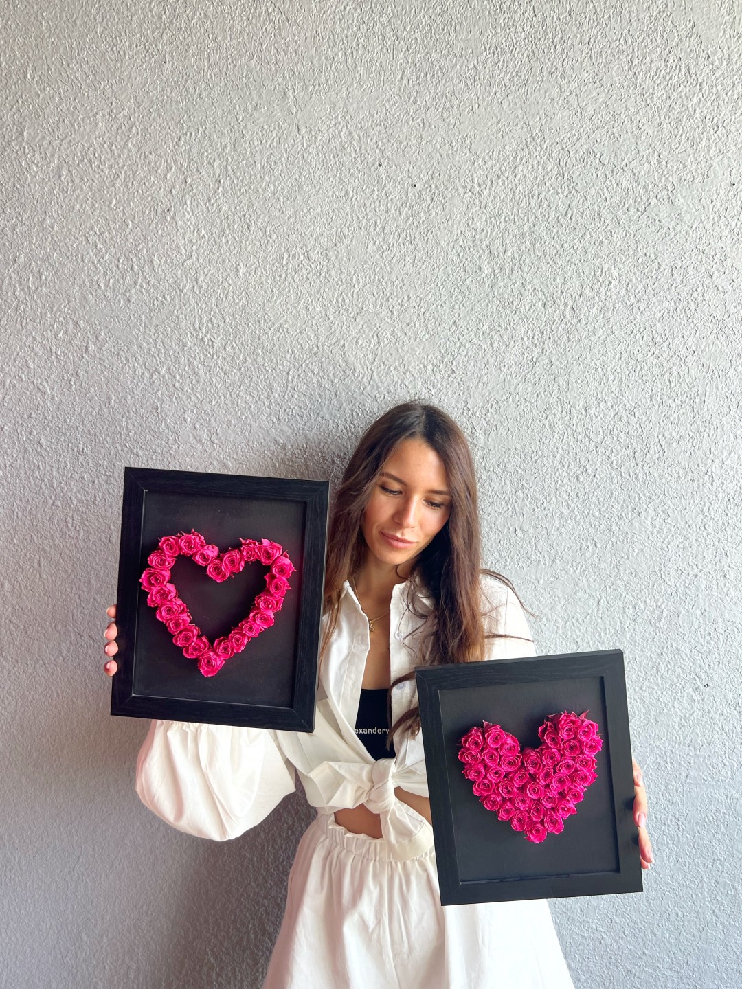 Preserved Spray Roses Wall Art Picture Full Heart