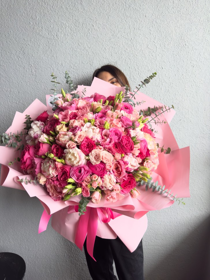 Pink Nova Hand Tied Flower Bouquet 