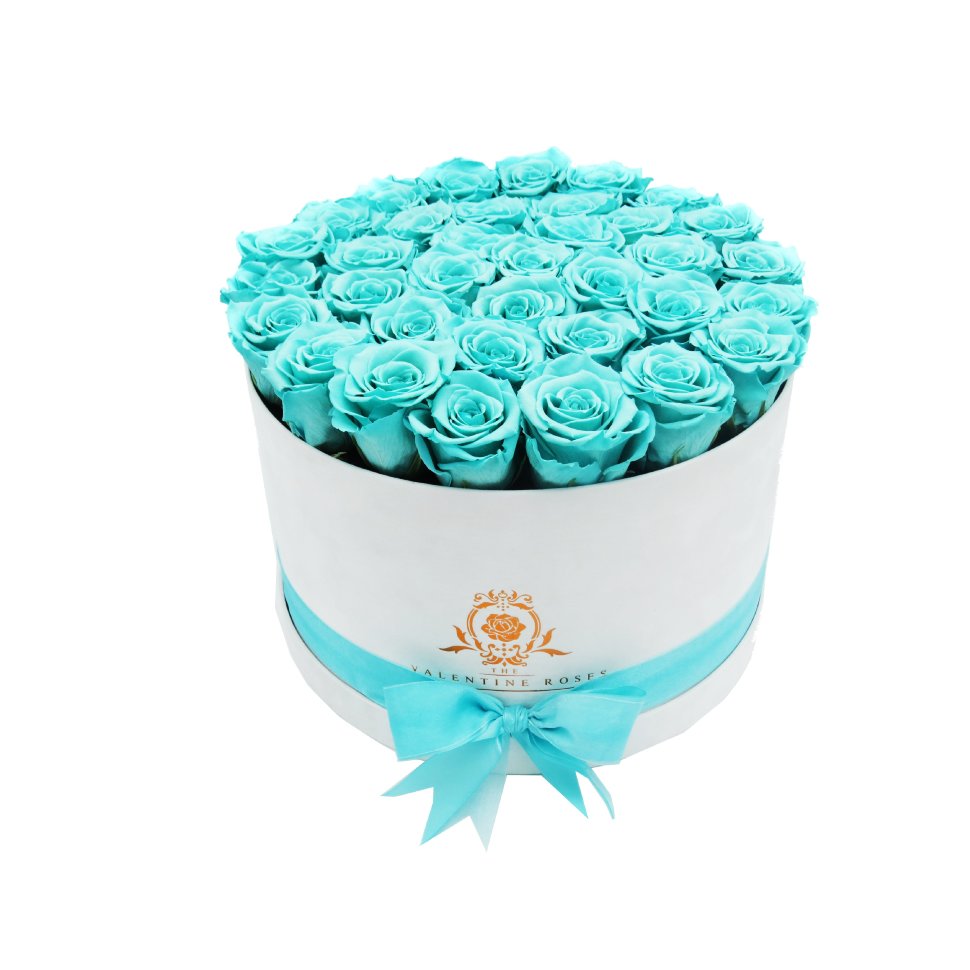 Long Lasting Roses in a Hat Shaped Flower Box | 13" Large Sized |