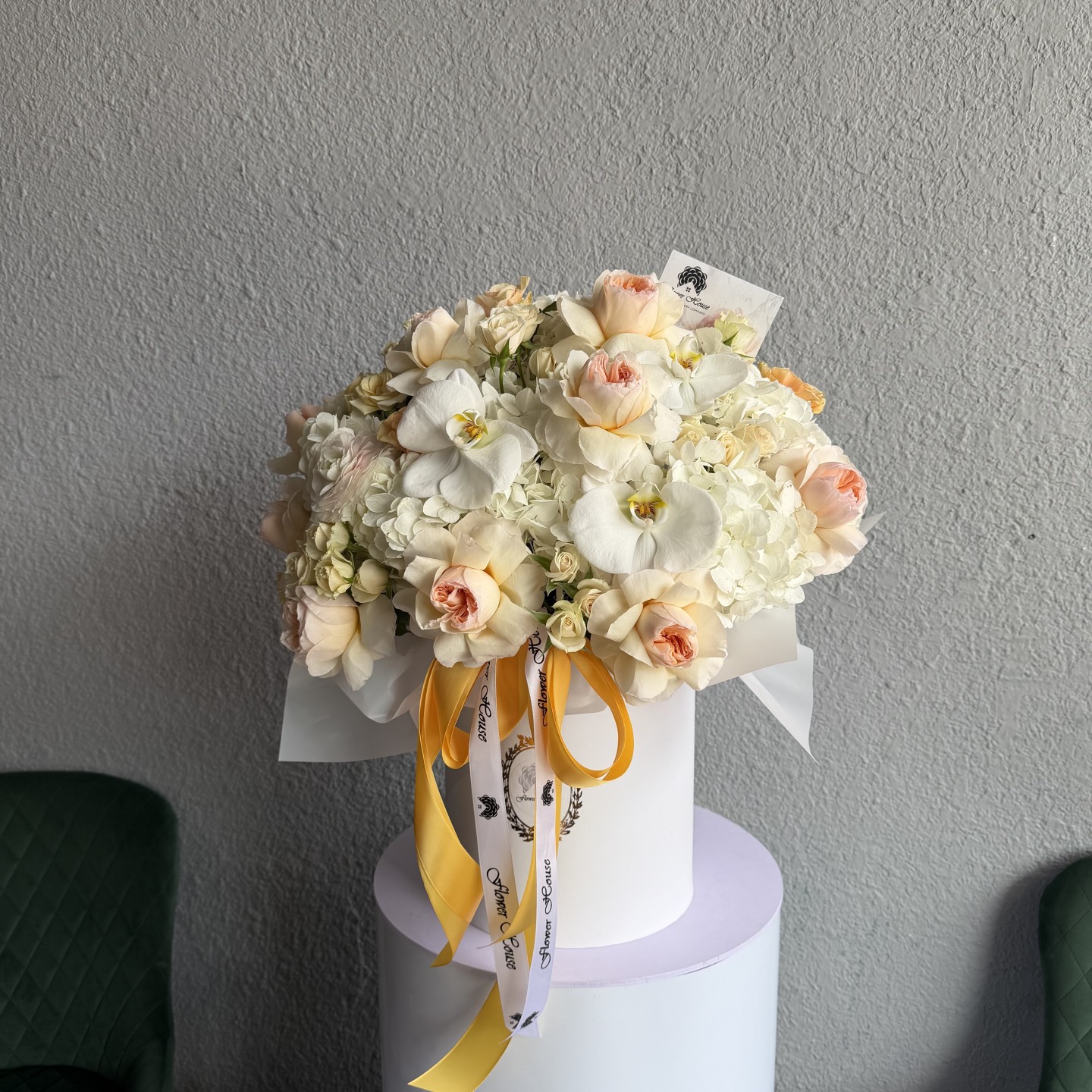 Belle Époque Box – Phalaenopsis Orchids, Peonies, Hydrangeas & Garden Spray Roses Belle Époque Box – Phalaenopsis Orchids, Peonies, Hydrangeas & Garden Spray Roses