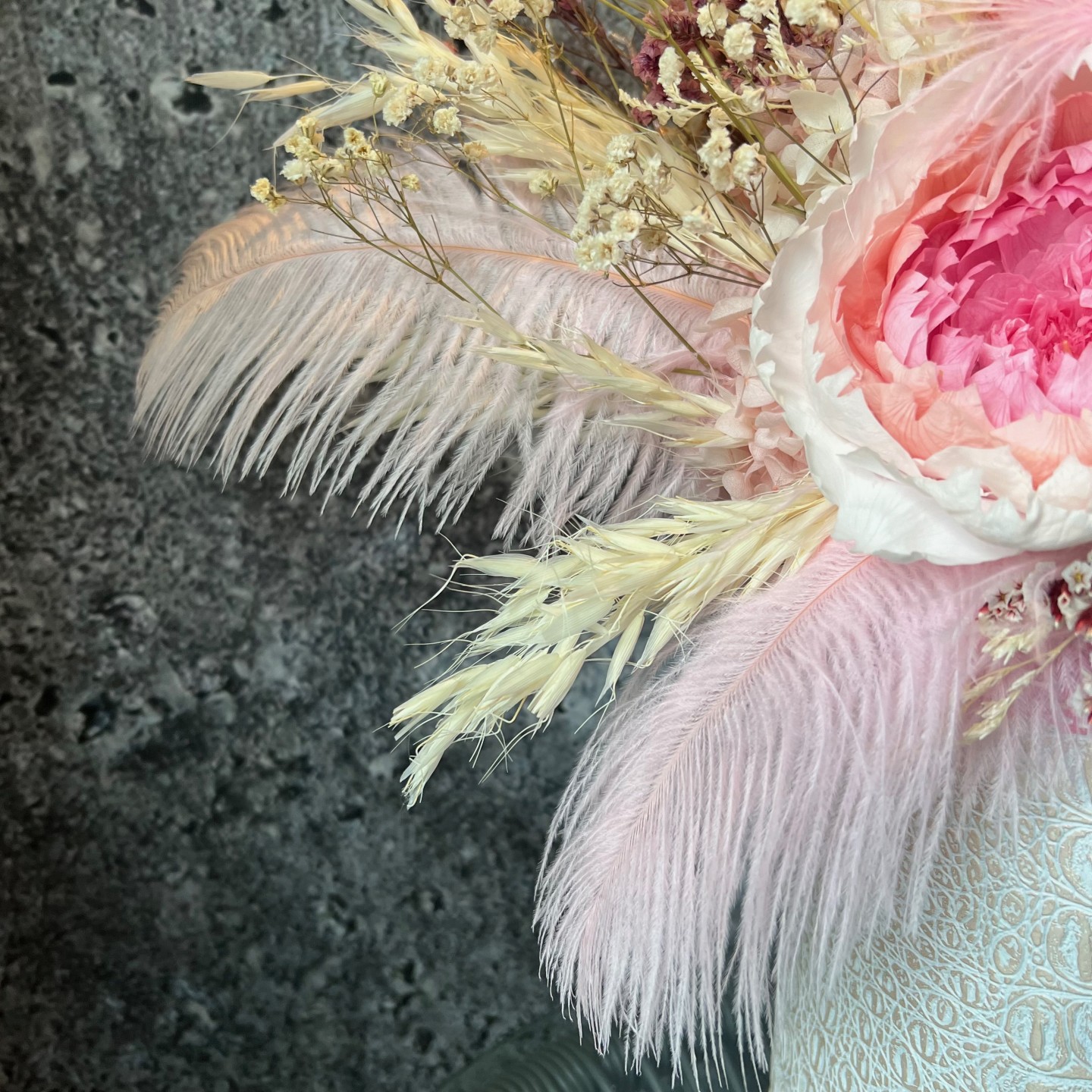 MARY Collection preserved pink peonies luxury box