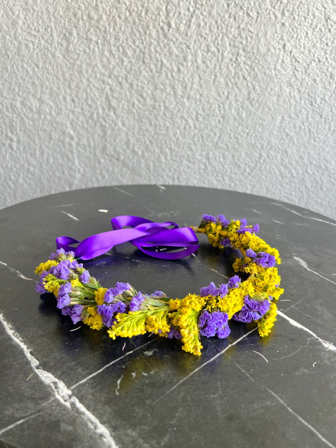 Purple and Yellow Flower Crown
