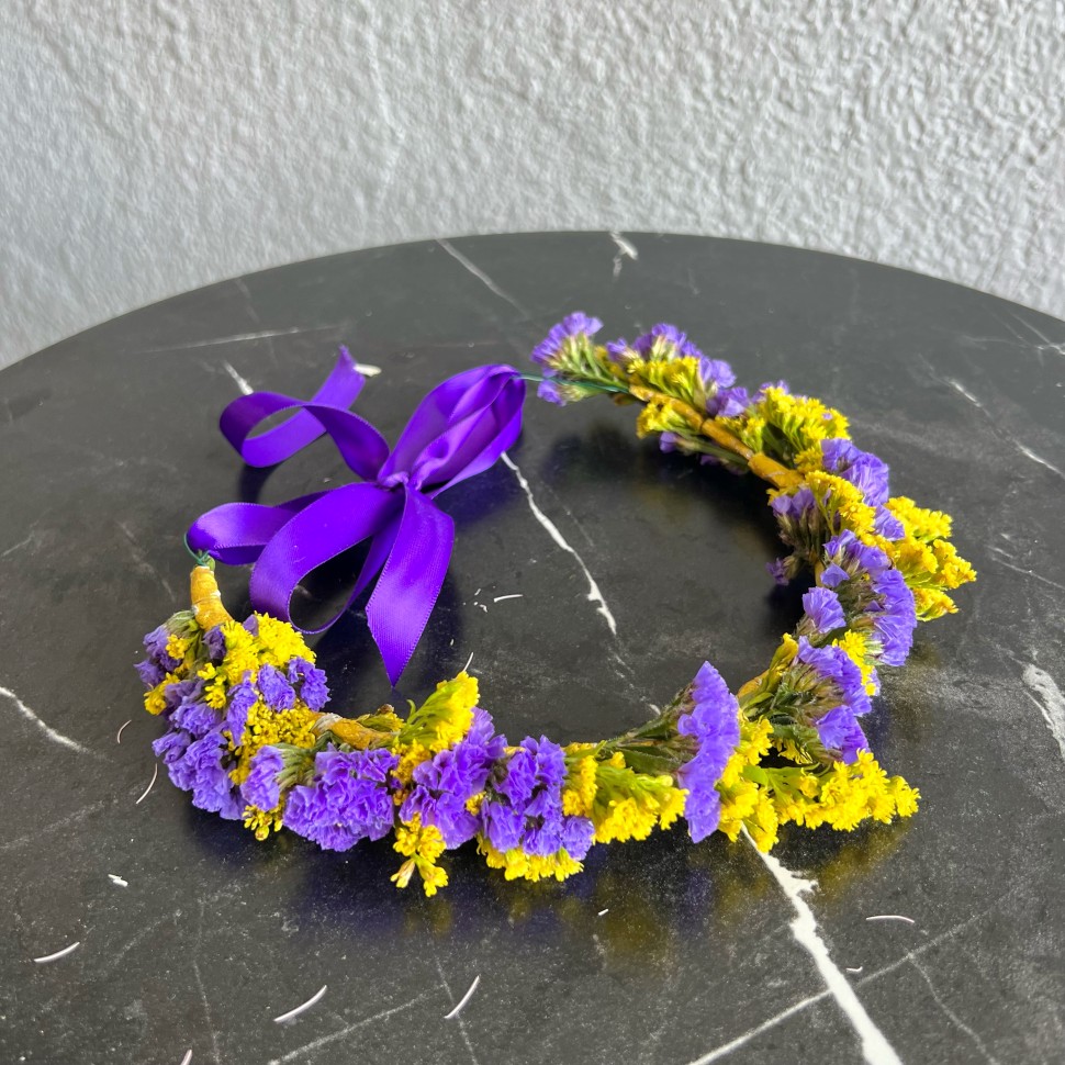 Purple and Yellow Flower Crown