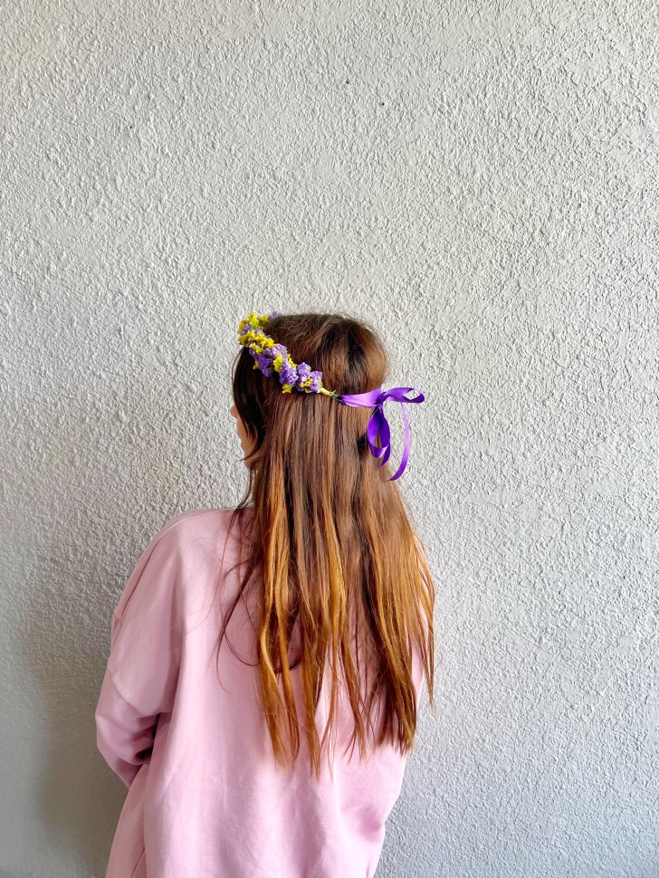 Purple and Yellow Flower Crown